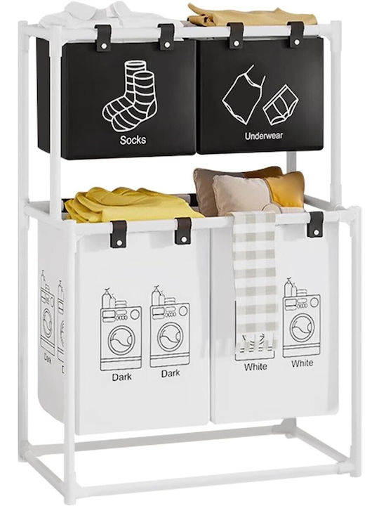 Laundry Basket Fabric 57x44x97cm White