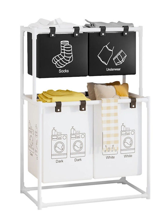 Laundry Basket Fabric 57x44x97cm White