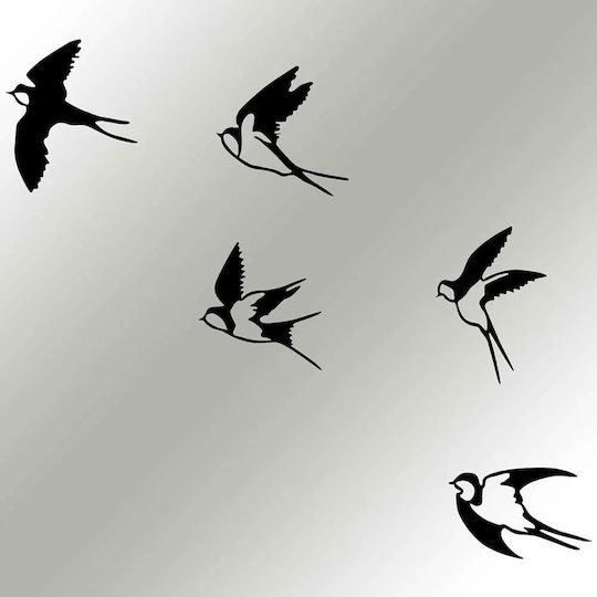 Wallity Wanddekoration Silhouette Ebabil Schwarz aus Metall 26cm 5 Stück