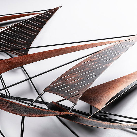 Barbaros Wall Decor 930dyu1277 125x4x74cm Black-copper Wallity Metal