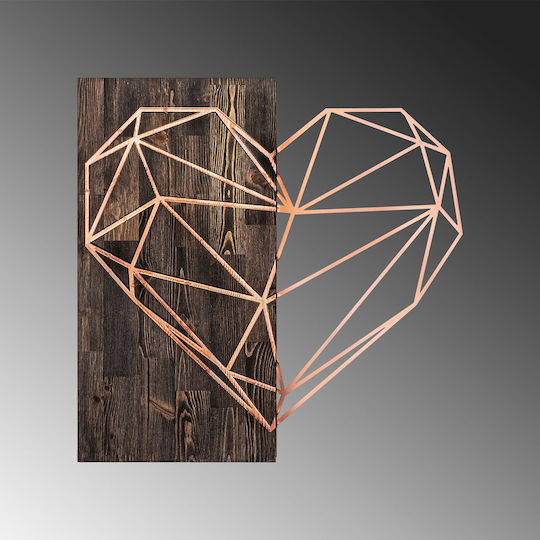 Wallity 3D Смесено Изкуство Медно От Дърво 58x58см