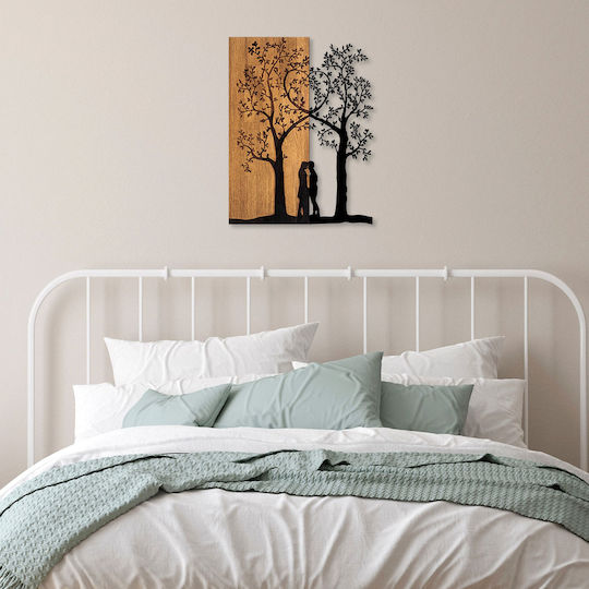 Asir Group Artă Mixtă 3D Love Negru Din Lemn 58x45cm