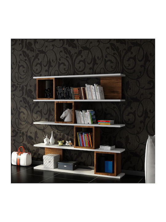 Βιβλιοθήκη Wind White-walnut 120x19.5x119.9εκ.