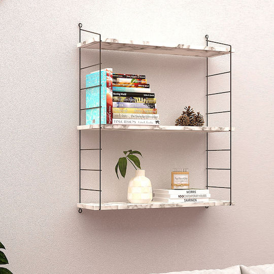 Shelf Wall Armoni 72x20x85cm Marble Effect White Shelf Wall Armoni 72x20x85cm Marble Effect White