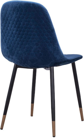 Lucille Καρέκλα Τραπεζαρίας Βελούδινη Μπλε 45x56x81εκ.