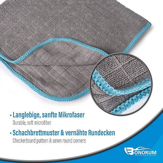 Lavete Din Microfibră De Curățenie / Uscare / Lustruire Pentru Materiale Plastice Pentru Interior - Tabloul De Bord Mașină 380gsm Gri 40x40cm 6 Bucăți