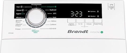 Brandt Top Loading Washing Machine 7kg with Steam Technology 1200 Rounds TL BT37028G