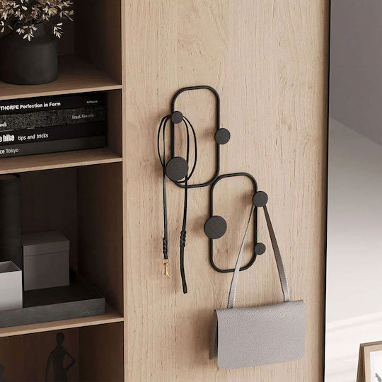 6-Position Wall Hanger Ladybug 494pyt1159 26x5x48cm Black Wallity Metal