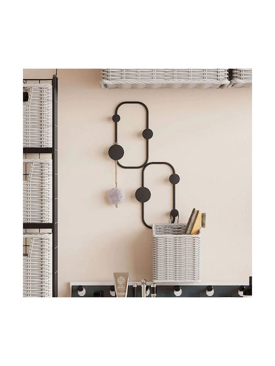 Κρεμάστρα Τοίχου 6 Θέσεων Ladybug 494pyt1159 26x5x48cm Black Wallity Μέταλλο