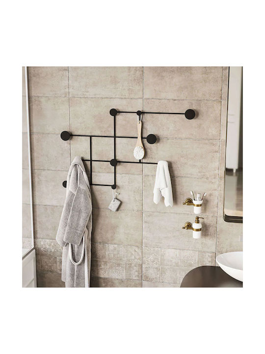 Κρεμάστρα Τοίχου 10 Θέσεων Fatara 494pyt1127 112x64x10cm Black Wallity Μέταλλο
