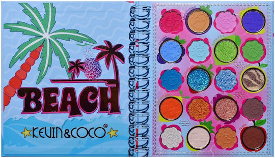 Palete de Machiaj Kevin Coco Colour Fruit Party Fard de Pleoape 20 Culori 15.3 X 17.4 X 1.2 Cm