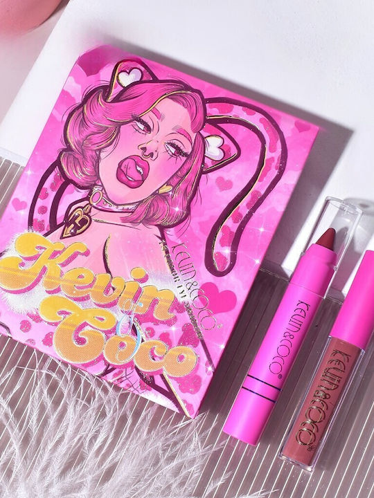 Set 4 Makeup Products Kevin Coco Pink Loving-heart Leopard Girl 18 Colors 20.5 X 18.2 X 2.2 Cm Set 4 Makeup Products Kevin Coco Pink Loving-heart Leopard Girl 18 Colors 20.5 X 18.2 X 2.2 Cm