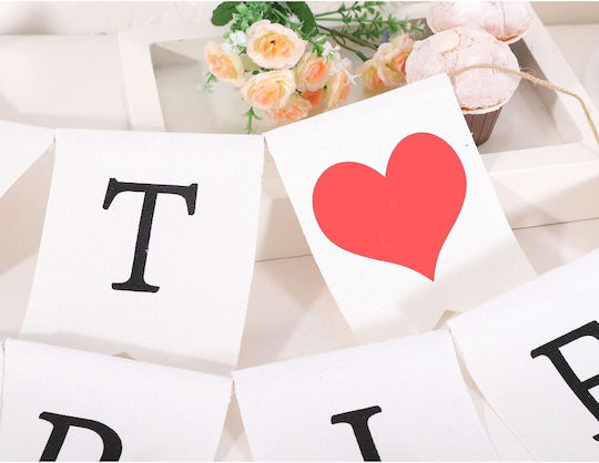 Banner Decorativ Flippy Design Just Married Tematică Nuntă Negru-alb