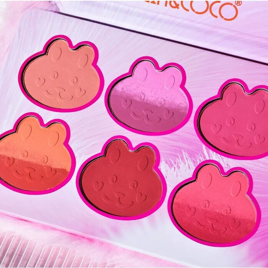 Kevinandcoco Make-up-Set 6 Rouge-Farben Flauschige Verpackung Katzen-Design 17,3x12,5x5 cm Mehrfarbige