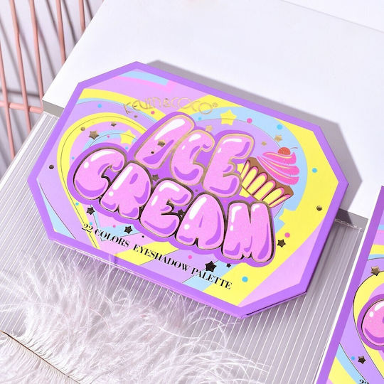 Paletă Machiaj Kevin Coco Violet Ice Cream Fard de Pleoape 22 Culori 19 X 13.7 X 1.3 Cm
