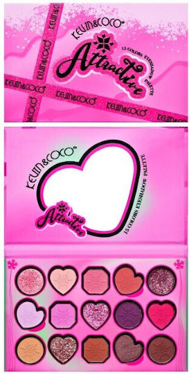Makeup Palette Kevin Coco Attraktive Lidschatten 15 Farben Modell A 16,5x10,8x1,5 cm Mehrfarbige