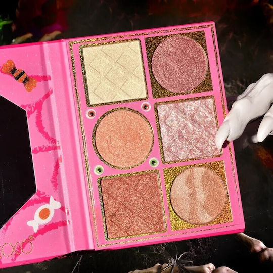 Paletă Highlighter Flippy 6 Nuanțe Halloween Culori Calde Dreptunghiulară 160g 24 Luni Termen de Valabilitate 17.4x11.5x1.3 Cm Variantă B Nude-rose