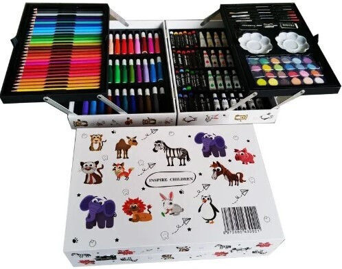 Painting Set in Case Colouring Set with Suitcase 144pcs 34x23cm 144pcs