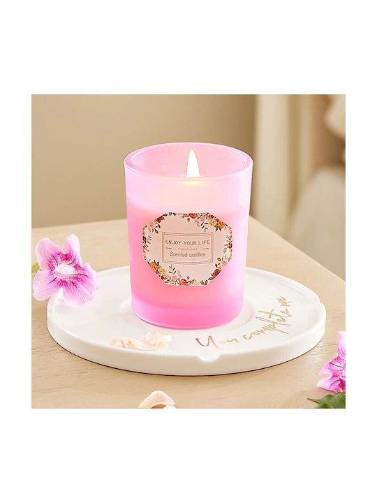 Aromatic Soy Candle in Jar with Lemon Scent 300g