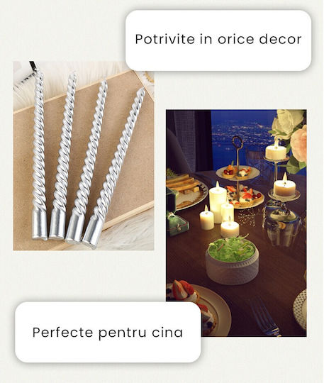 Decorative Candle Taper Blue 205g 4 Pieces