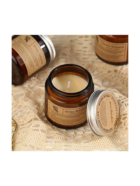 Aromatic Candle in Brown Jar 200g