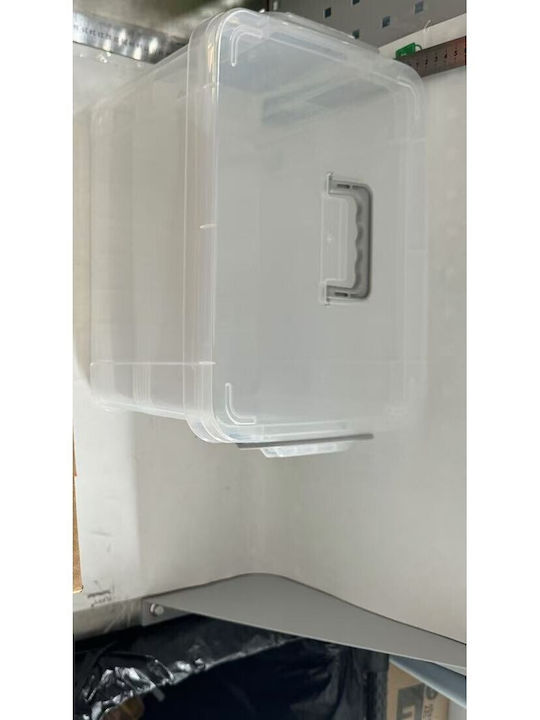 Cutie de Depozitare din Plastic Cu Roți și Capac Transparent 38.5x27.5x22cm