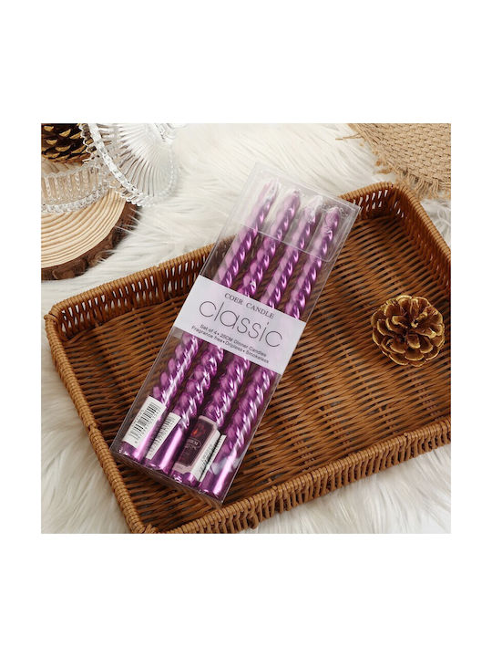 Dekorative Kerze Kegel Lila 205gr 4 Stück