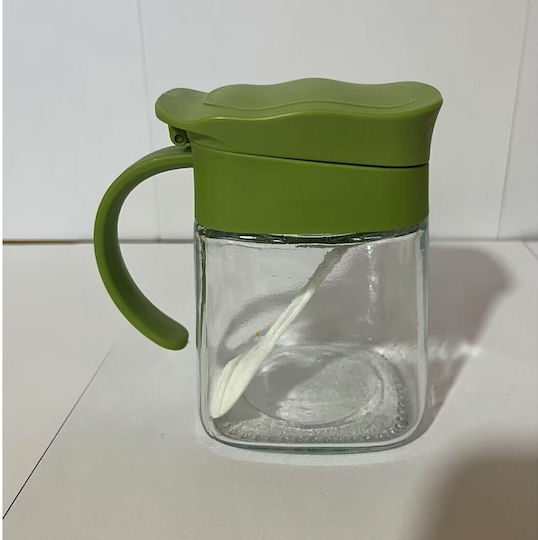 Vase für Zucker mit Deckel Glas Grün 180ml Vase für Zucker mit Deckel Glas Grün 180ml