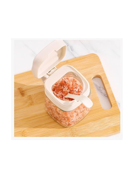 Vase für Zucker mit Deckel Glas Weiß 180ml
