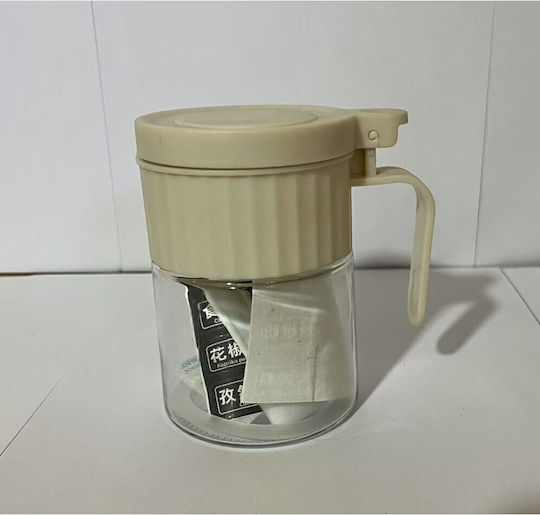 Βάζο για Ζάχαρη με Καπάκι Γυάλινο Λευκό 180ml
