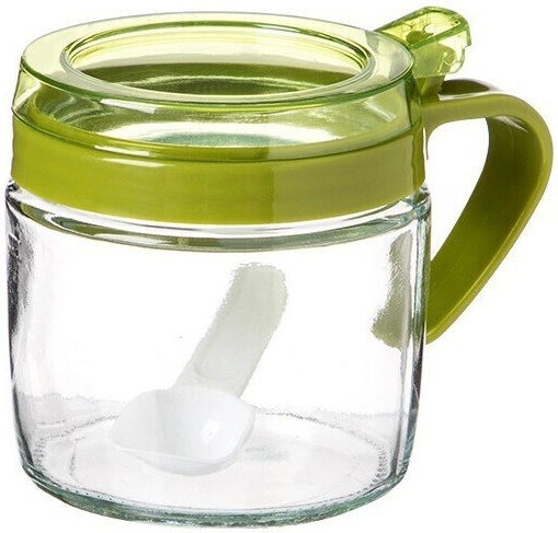 Vază pentru Zahăr cu Capac din Sticlă Verde 180ml