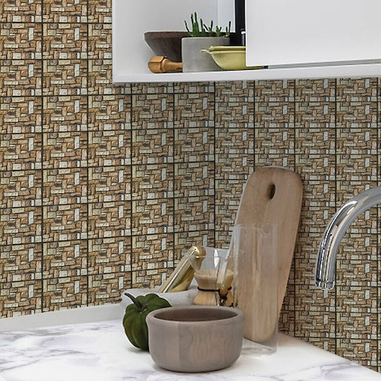 Panouri Decorative 3D Din PVC Autoadezive Maro 30x30cm 10 Bucăți