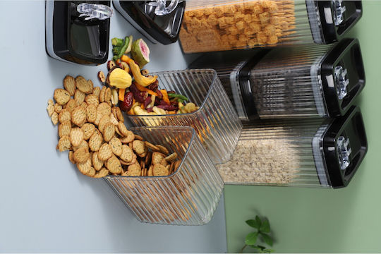 Set of 5 Cereals Jars with Plastic Transparent Lid 1500ml Pieces