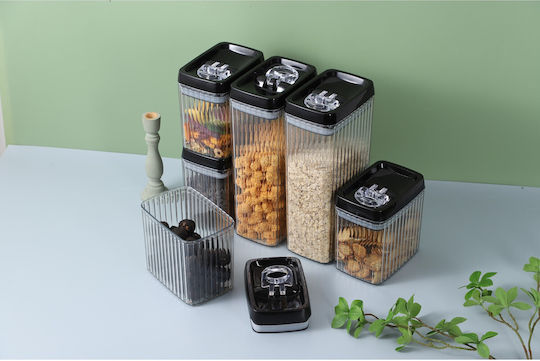Set of 5 Cereals Jars with Plastic Transparent Lid 1500ml Pieces