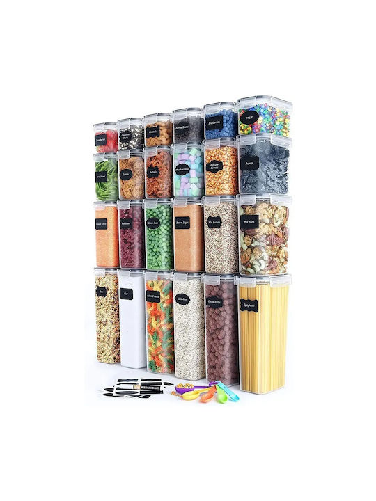 24 Stück Getreideboxen mit Deckel Kunststoff Transparent 30x11x30cm 24 Stück
