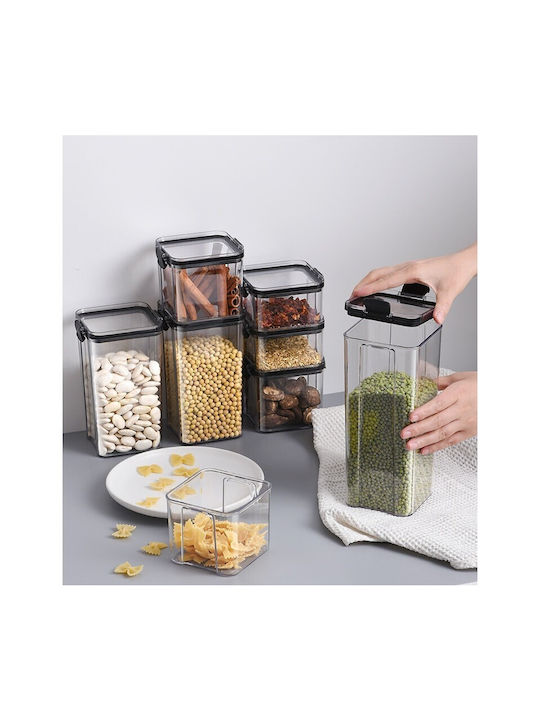Set 6Stück Behälter Getreide mit Deckel Kunststoff Transparent 460ml