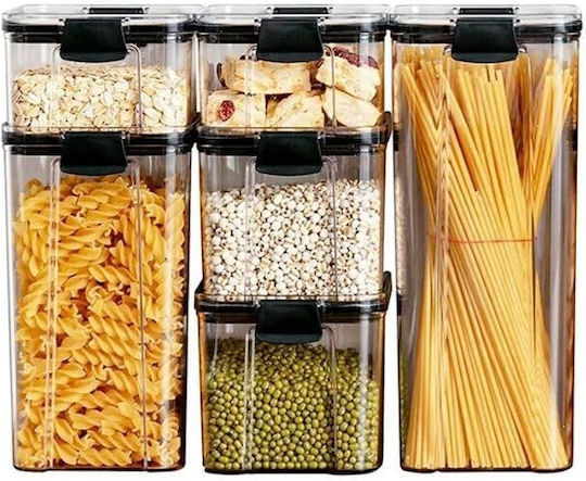 Set 6 Stück Getreideboxen mit Deckel Kunststoff Transparent 460ml 6 Stück