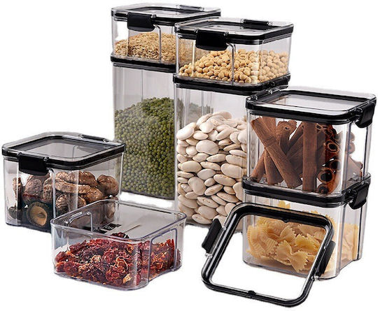 Set 4 Stück Getreidegläser mit Kunststoffdeckel Transparent 460ml