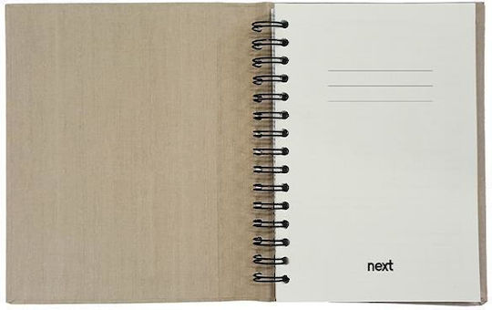 Next Spiral Caiet Cu dungi A4 175 de Foi 5 de Subiecte Fabric Maro 1buc