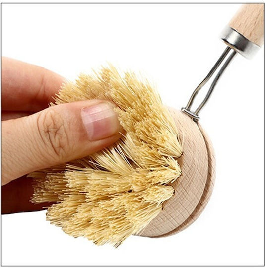 Perie Curățare Vase Mâncare Flippy Mâner Lemn Fag 24 X 5.8 Cm Perie Sisal Crem
