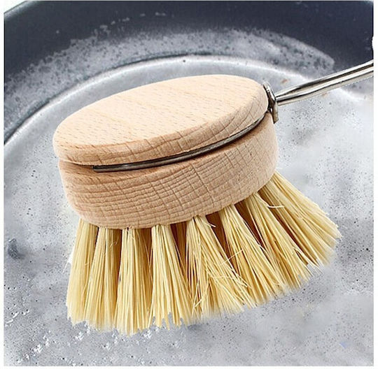 Perie Curățare Vase Mâncare Flippy Mâner Lemn Fag 24 X 5.8 Cm Perie Sisal Crem