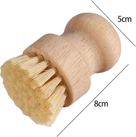 Perie Curățare Vase Flippy Lemn de Fag 8 X 5 Cm Perie Sisal Bej