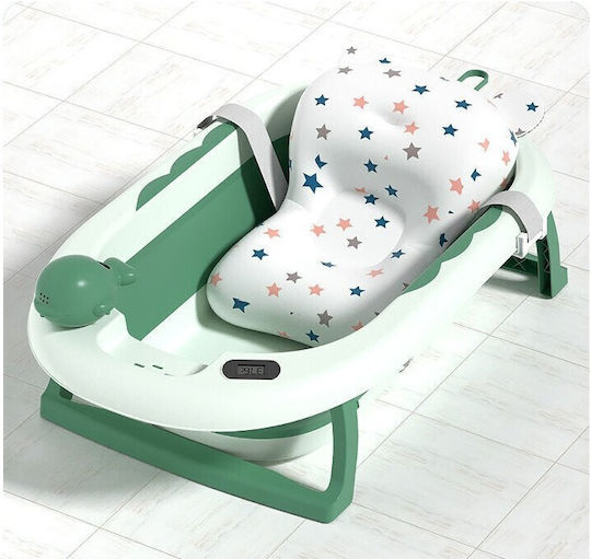 Faltbare Babybadewanne mit Thermometer Grün