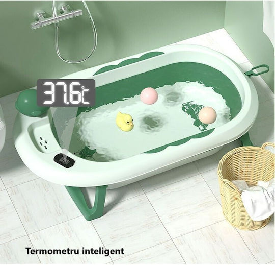 Faltbare Babybadewanne mit Thermometer Grün