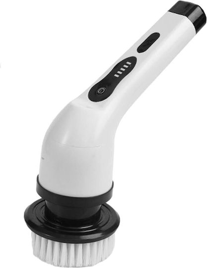 Perie Electrică de Curățare Flippy Tiles Baie Bucătărie 25x20x9.5 Cm 6 Capete Detașabile Mâner Telescopic 84-127cm Încărcare Usb-tip C Rotire 360 Grade 3000 Mah Culoare Alb