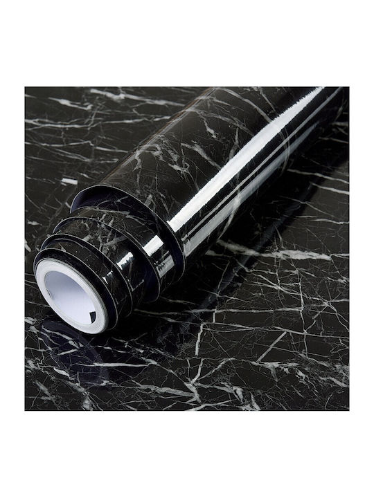 Tapet Autocolant de Bucătărie Flippy Efect Marmură Rulou Folie Autocolantă 40cmx100cm Negru Tapet Autocolant de Bucătărie Flippy Efect Marmură Rulou Folie Autocolantă 40cmx100cm Negru