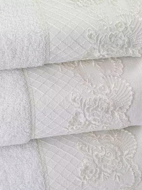 Borea Set De Prosoape De Baie 3 Buc Ecru