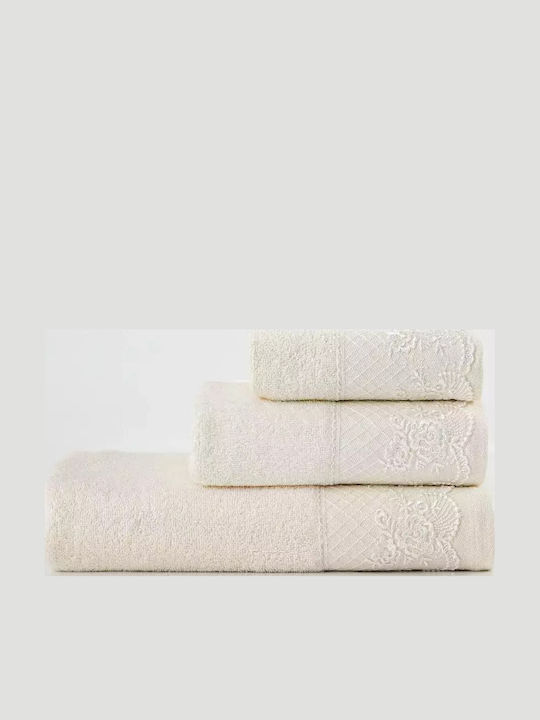 Borea Set De Prosoape De Baie 3 Buc Ecru