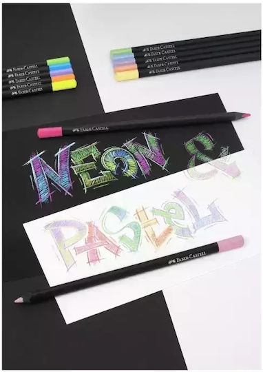 Faber-Castell Black Edition Neon & Pastel Colored Pencil Set Package of 1 packages