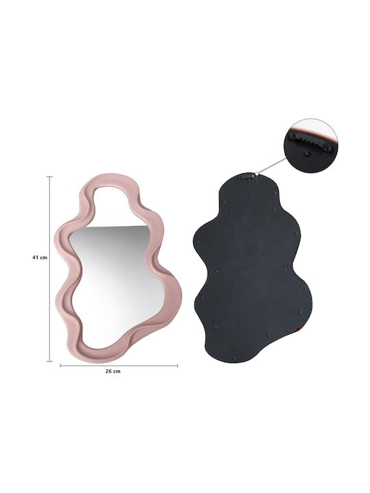Wall Mirror with Pink Frame 41x26cm 1pcs